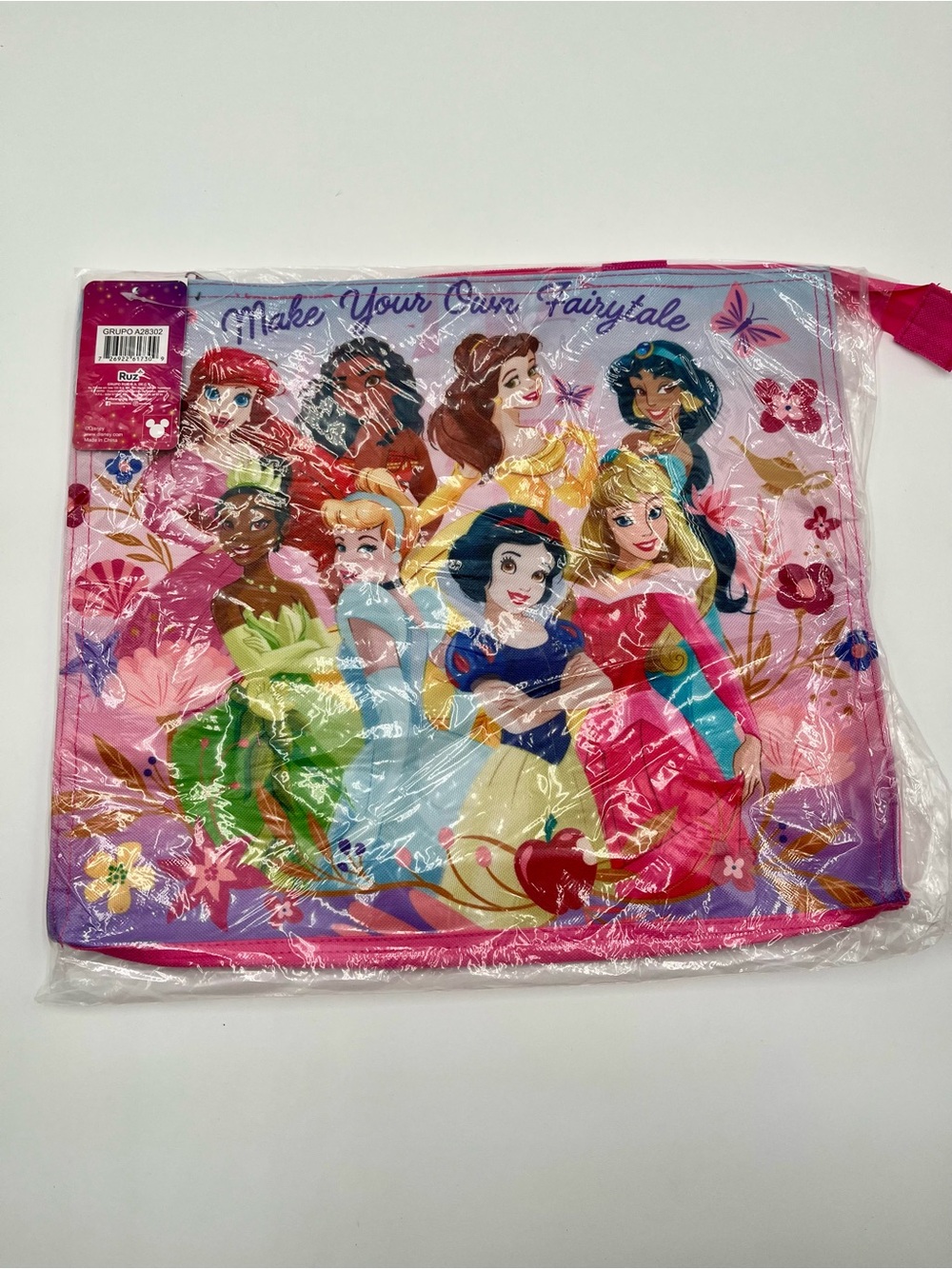 Disney Girls Tote Bag with Pink, Purple, Green and Blue Princess Art